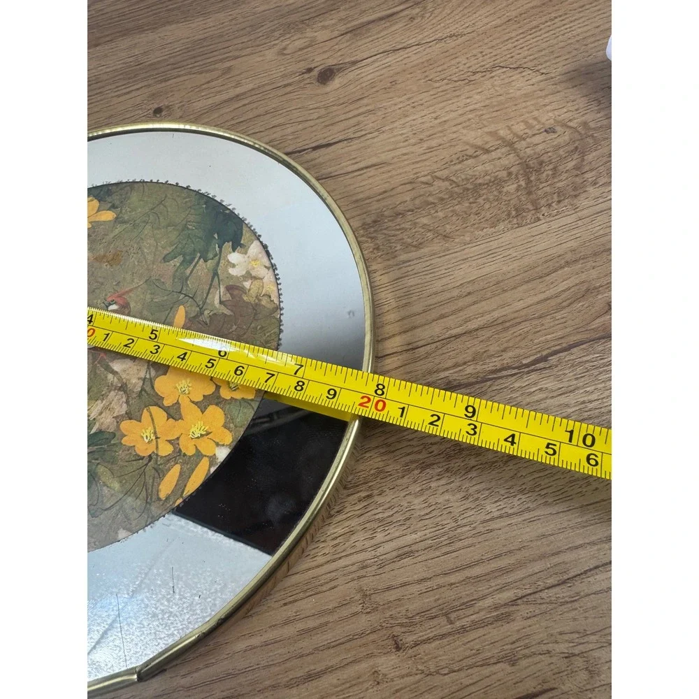 Brytone Round Wall Mirror Vintage Bird Floral Gold Frame 8 in New York NY